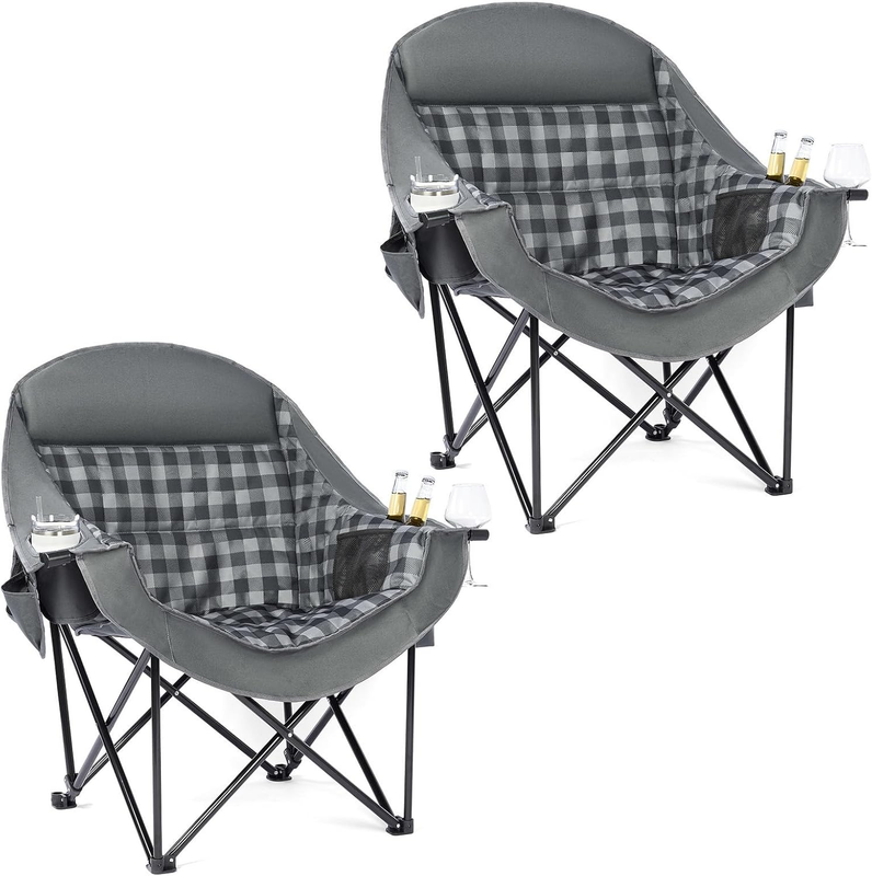 Oversized Camping Chair 2PK Heavy Duty Padded XL Outdoor Folding Lawn Chair9