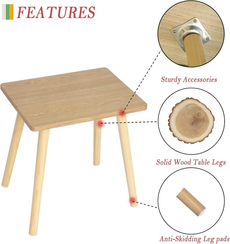 Small Wood Side Table End Table Natural Nightstand for Bedroom Office3