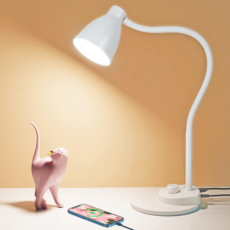 Dimmable LED Desk Lamp with USB Port, 3 Color Modes & Flexible Gooseneck8