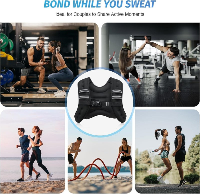 Weighted Vest, 6Lb/8Lb/12Lb/16Lb/20Lb/25Lb/30Lb Weight Vest with Reflective Stri3