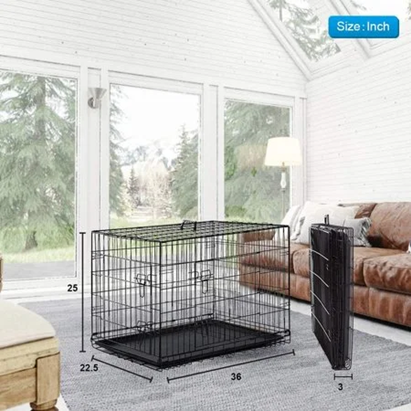 Large 36" Pet Cage with Plastic Tray and Handle6