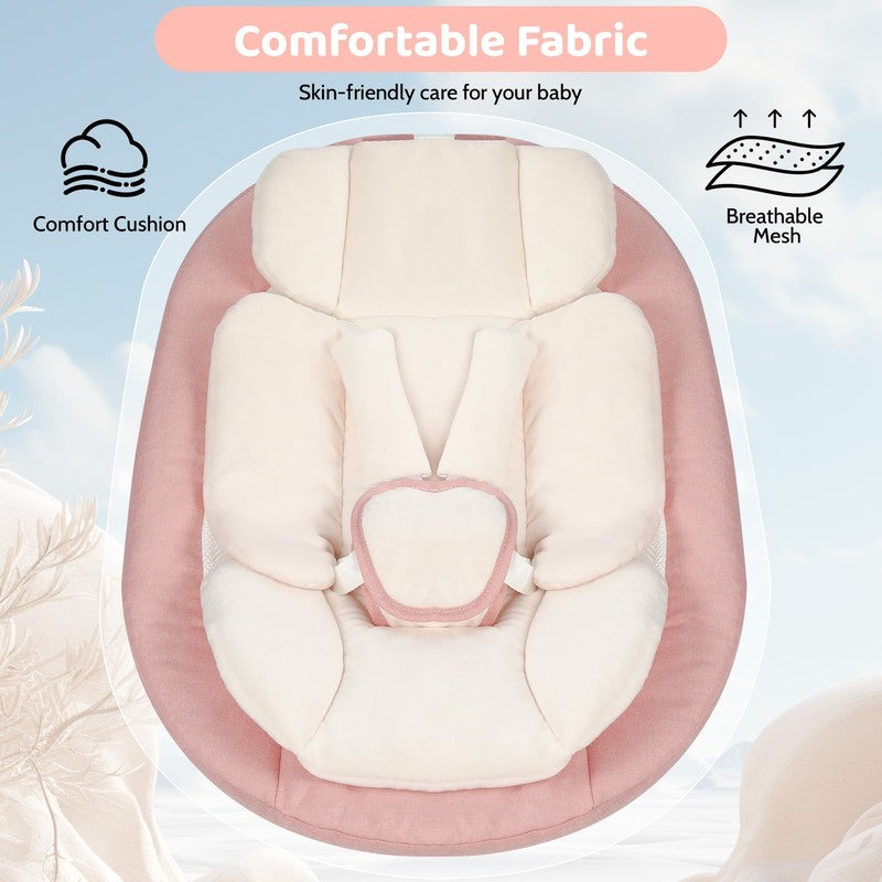 Baby Swing for Infants Bluetooth Control 5 Point 5 Speeds 10 Lullabies Pink8