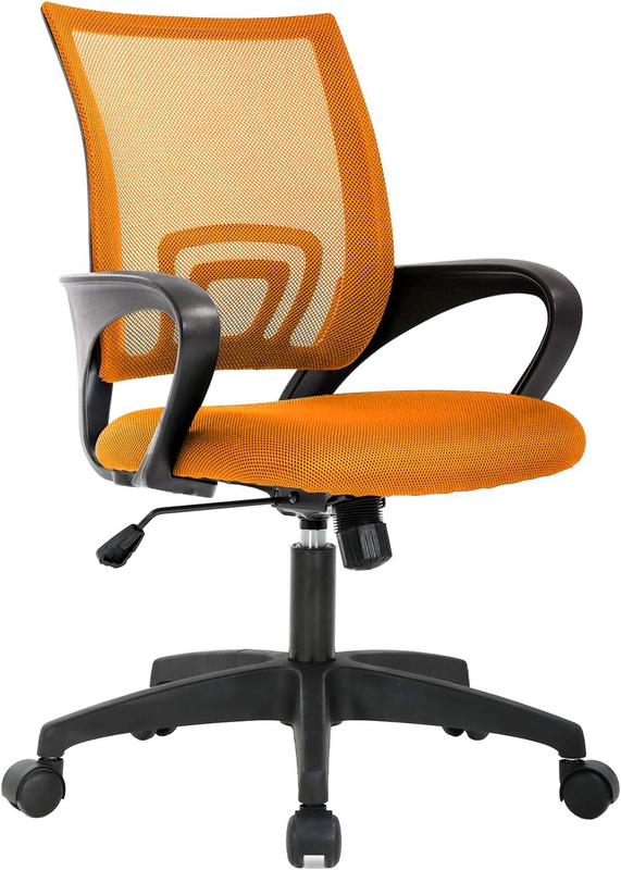 Ergonomic Office Chair Red Mid-Back Swivel Desk Chair Adjustable Height10