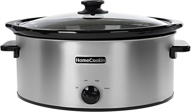 8Qt Slow Cooker Oval Manual Pot 3 Settings Stainless Steel8