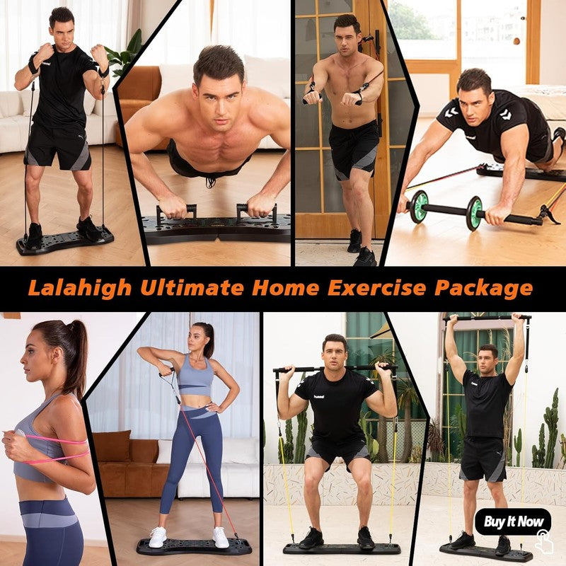 36-in-1 Push Up Board w/ Ab Roller & Resistance Bands Foldable Home Gym1