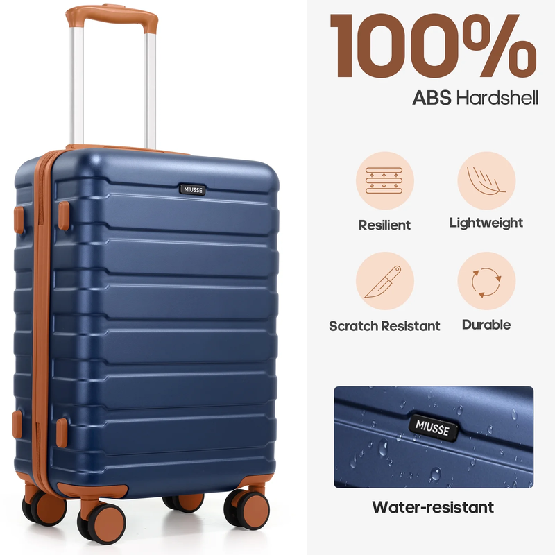Carry on Luggage Set 3 Piece Hard Shell Luggage Sets with YKK Zipper Spinner Whe1