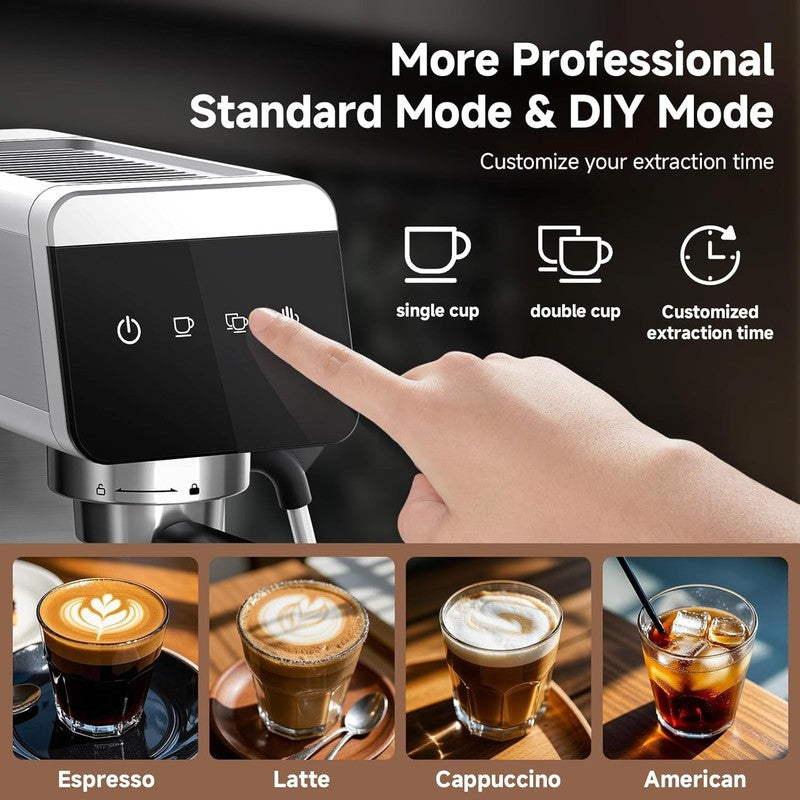 20 Bar Espresso Machine LED Touch Screen 41oz Compact Home & Office1