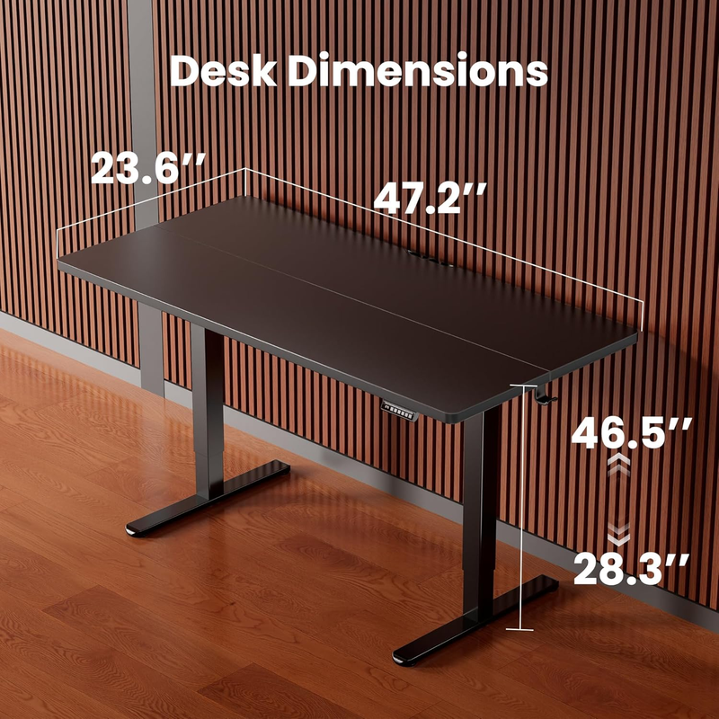 Electric Standing Desk 48x24 Sit Stand Adjustable Home Office Desk Black2