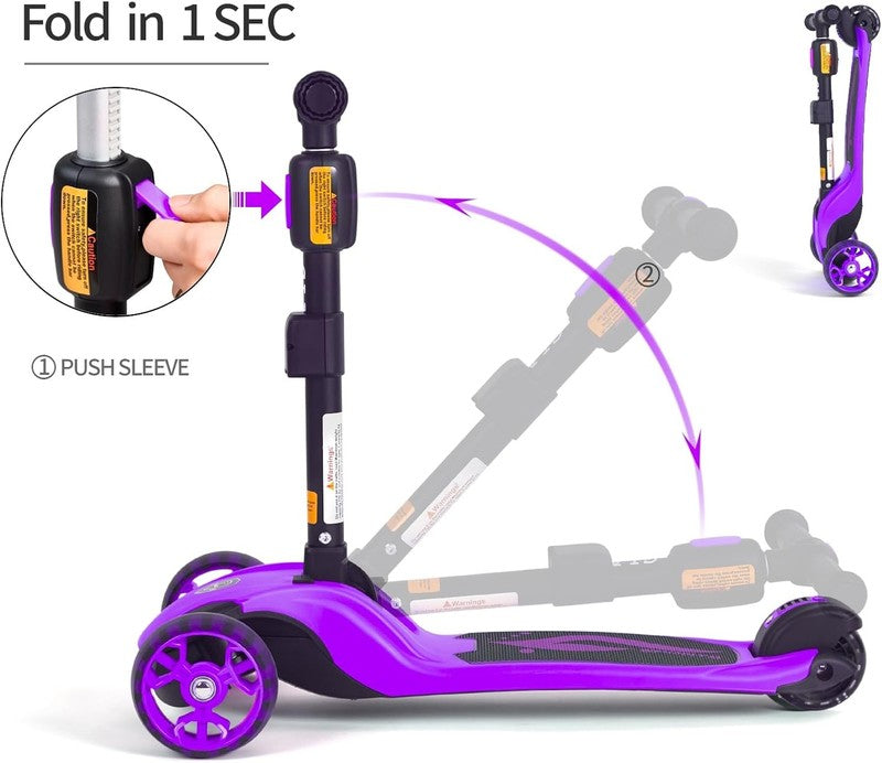 Kids 2 in 1 Folding 3 Wheel Kick Scooter Adjustable Height Safety Lock Ages 3 143