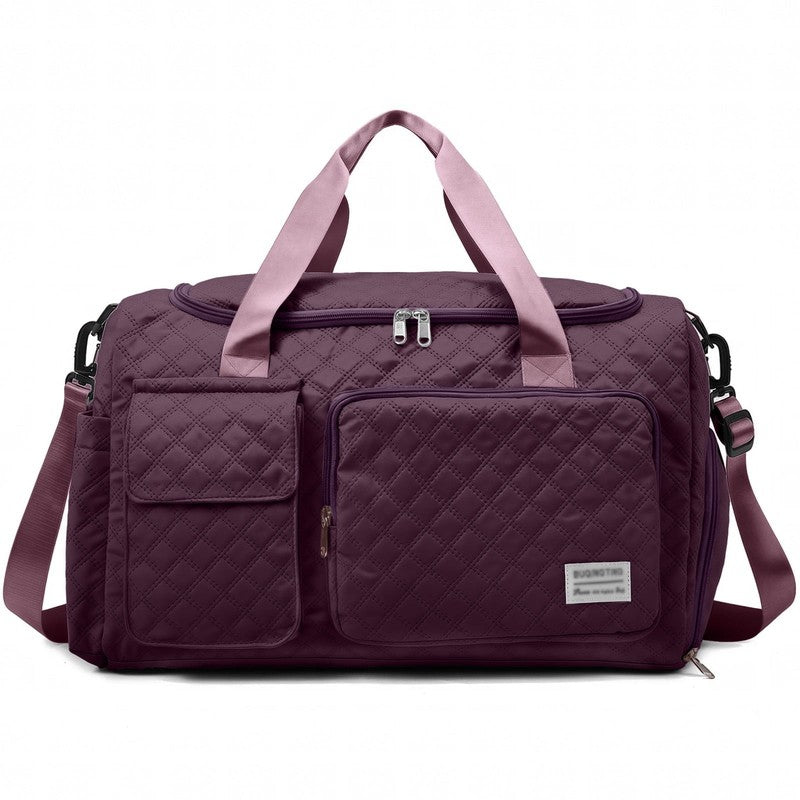 Waterproof Weekender Gym Duffel Bag Shoe Compartment Rose4