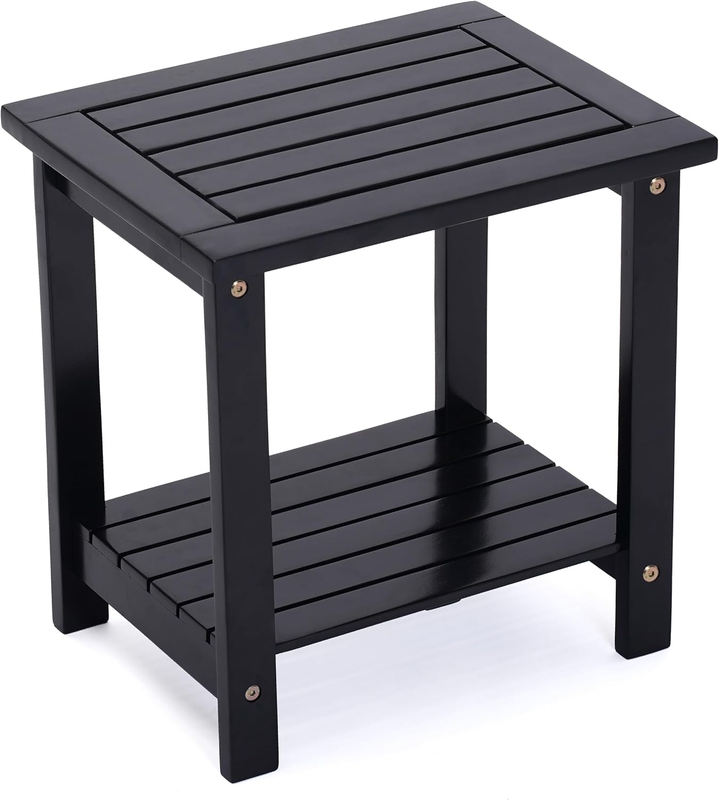 2-Tier Adirondack Side Table – Weather Resistant Wooden End Table, Rectangular R0