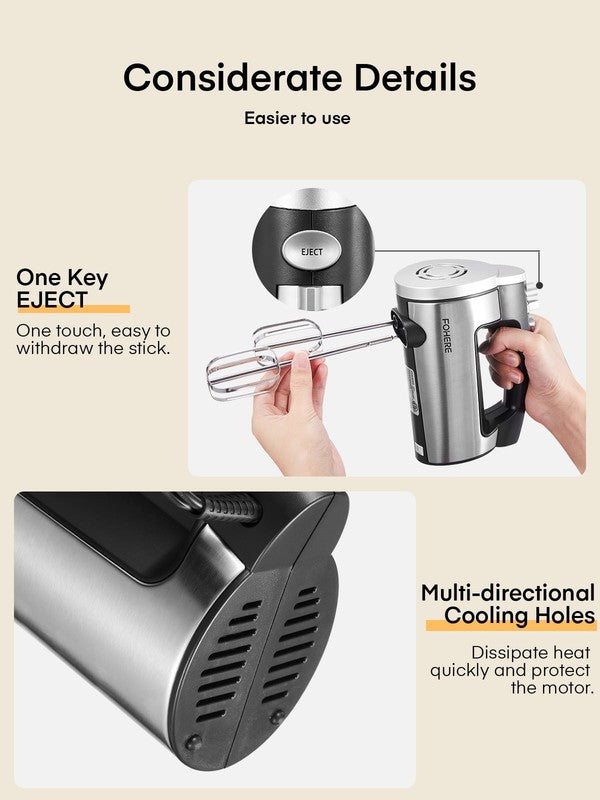 Hand Mixer Electric 6 Speed 300W Turbo Kitchen Handheld Mixer Self-Control Speed3