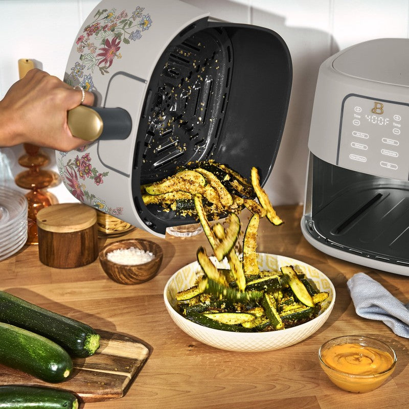 6 Qt Air Fryer w/ Turbocrisp Technology Evergood Ceramic Nonstick Taupe Flower7