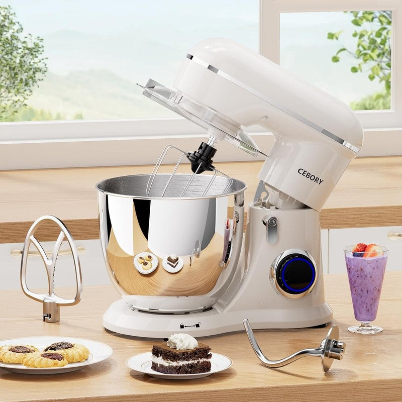 3-in-1 Stand Mixer 6.5QT 660W 10-Speed w/ Dough Hook Whisk Beater4