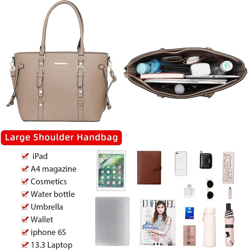 3PCS Purses for Women Tote Bag and Wallet Set Shoulder Satchel Handbags3