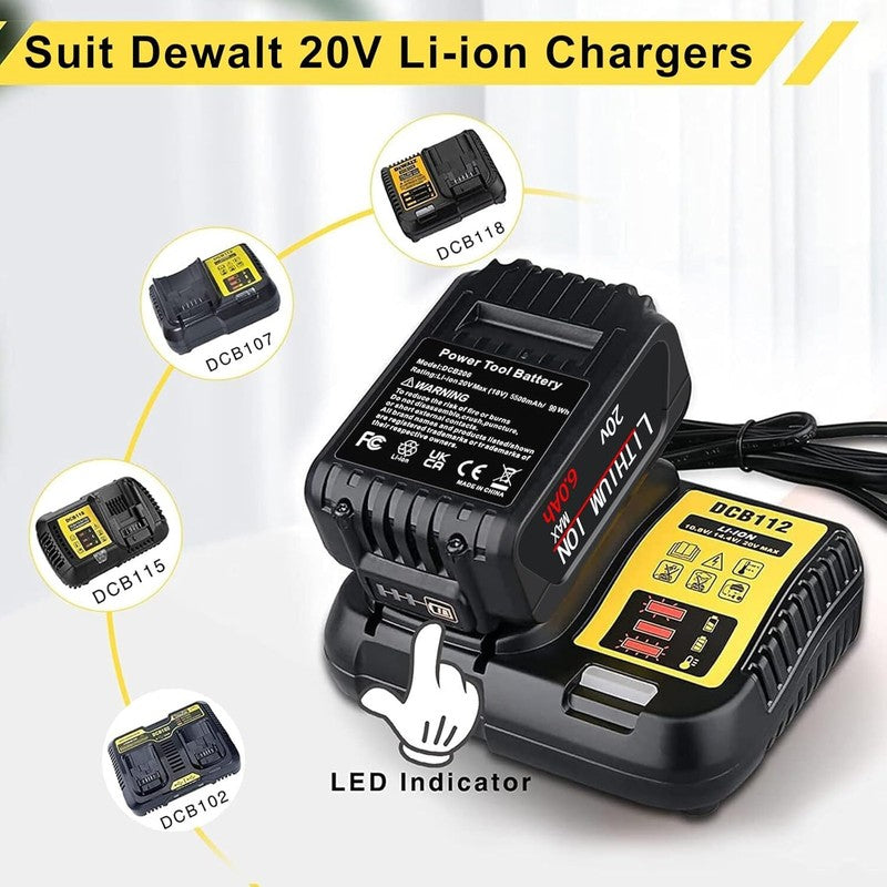 20V Battery Replacement 2 Packs Lithium-Ion Batteries4