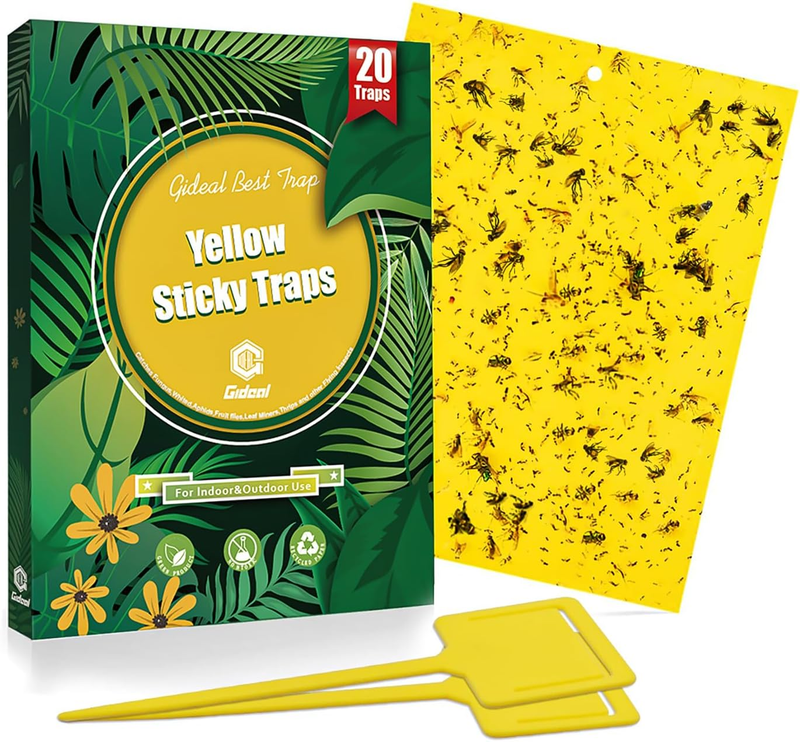 20-Pack Yellow Sticky Traps for Flying Insects - 6x8 Inches with Twist Ties8