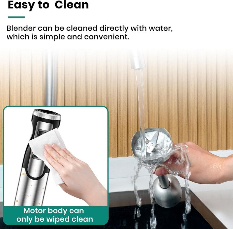 1800W Immersion Blender Handheld 4 In 1 Hand Blender Stick for Ice Crushing Smoo8