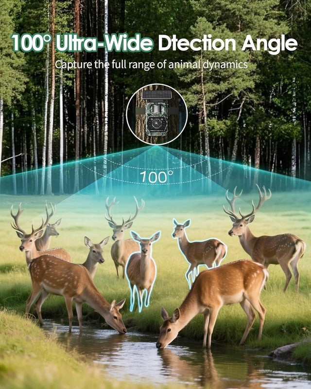 Solar Trail Camera 48MP 30FPS WiFi Night Vision IP66 + 32GB SD Card6
