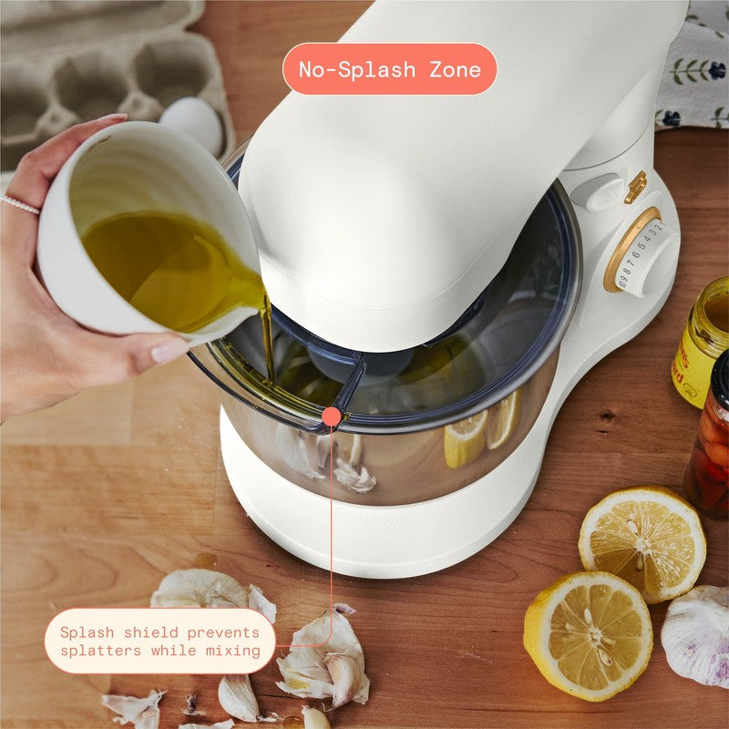 3.5 Qt Stand Mixer White Icing w/ Flat Beater Dough Hook & Whisk5