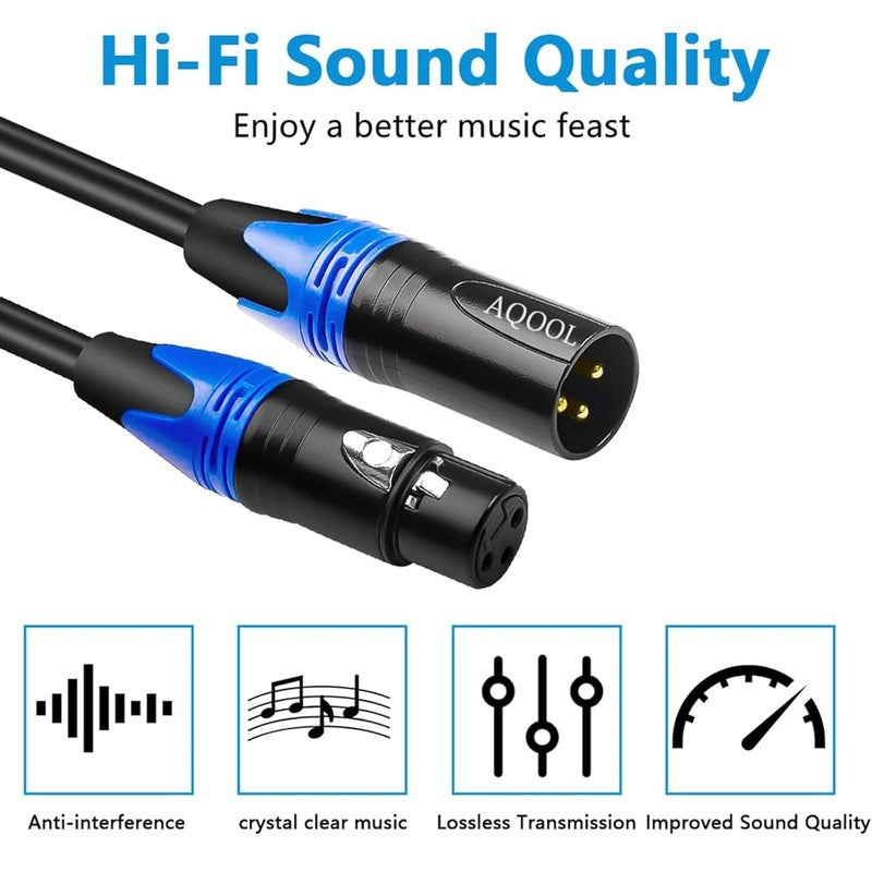 4 Pack XLR Cables 25FT Mic Cord Male to Female Balanced Audio Cable7