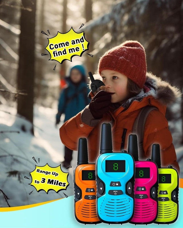 Kids Walkie Talkies 4 Pack Long Range Toy Radios Flashlight LCD 3 Miles 5 76