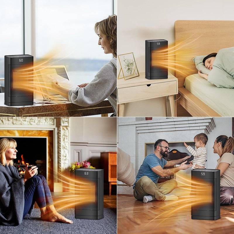 1500W Space Heater, Portable Electric w/ Remote, Oscillating, Timer, Indoor Use6