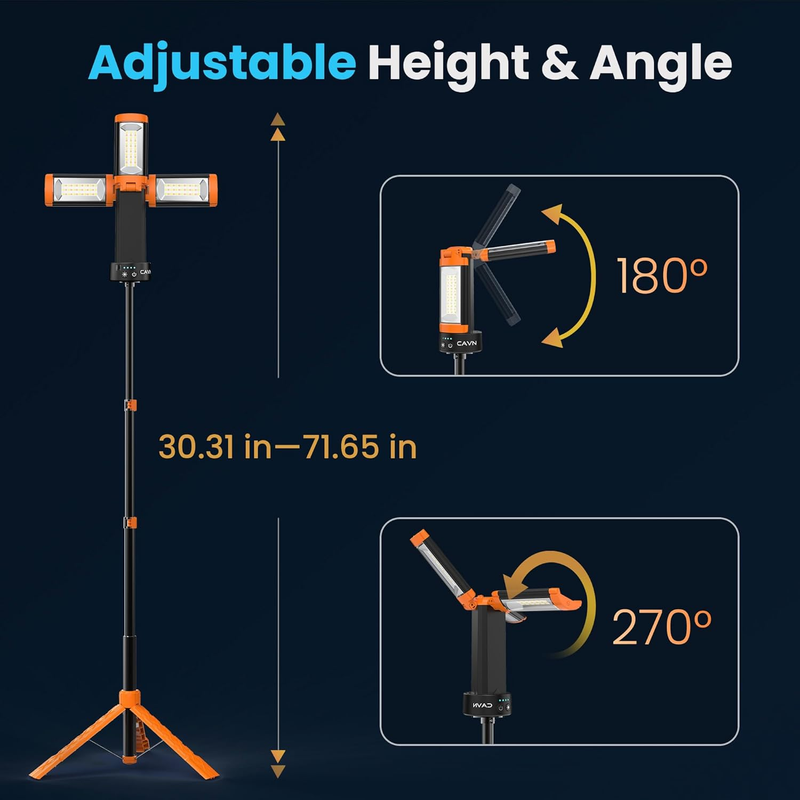 Rechargeable Camping Lights with Remote & Detachable Tripod Max Height 6.7 Ft, P4