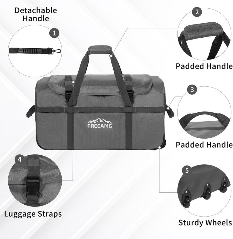 116L Foldable Rolling Duffel Bag 30" Large Travel Camping Outdoors2
