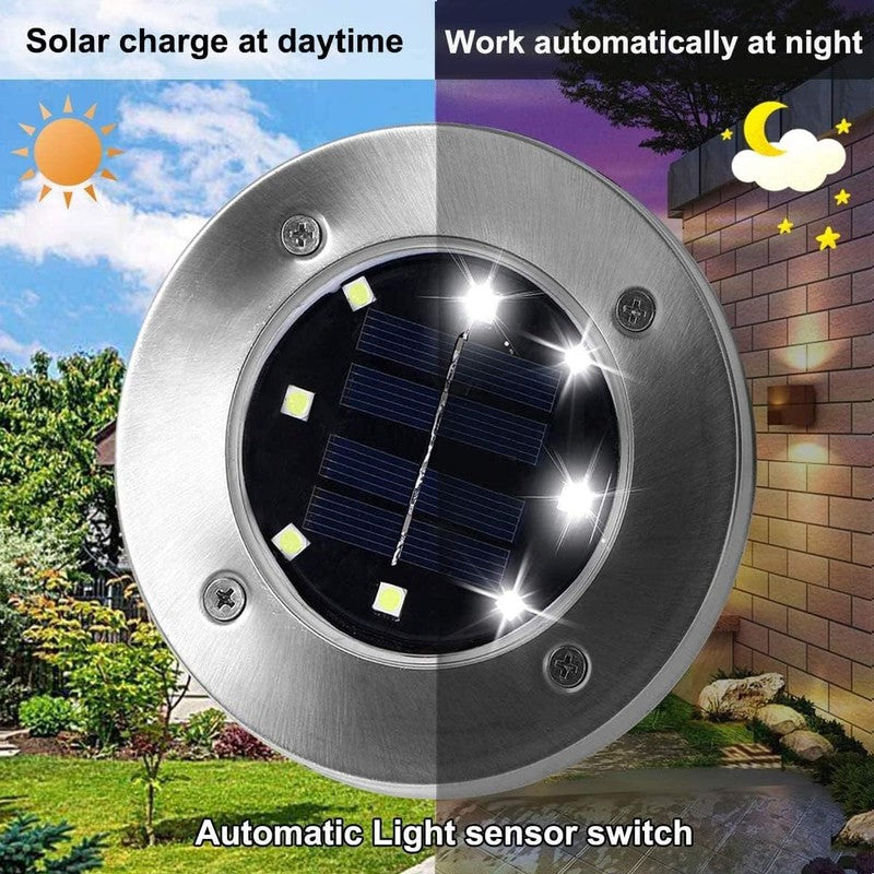 12 Pack Solar Ground Lights   Waterproof LED Landscape Lighting for Outdoors1