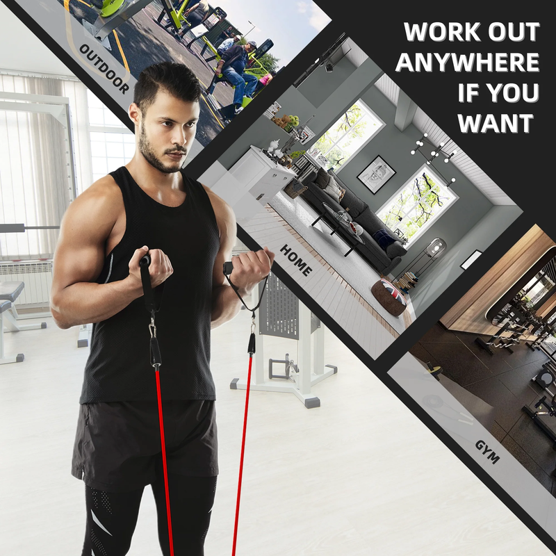 Resistance Bands Set with Handles Gym Exercise Bands Home Workout Kit3