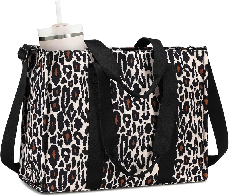 15.6" Laptop Tote Bag Women Canvas Work Messenger Shoulder Office Briefcase6