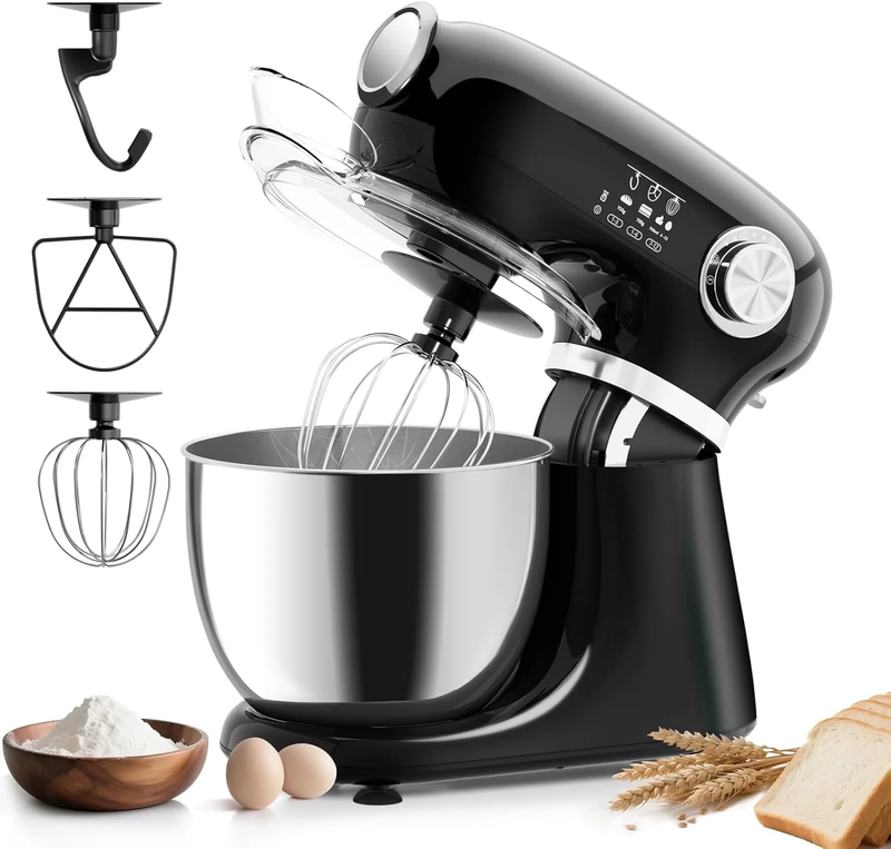 12 Speed Stand Mixer Tilt Head 5.3QT Stainless Steel Bowl Black Baking Mixer10