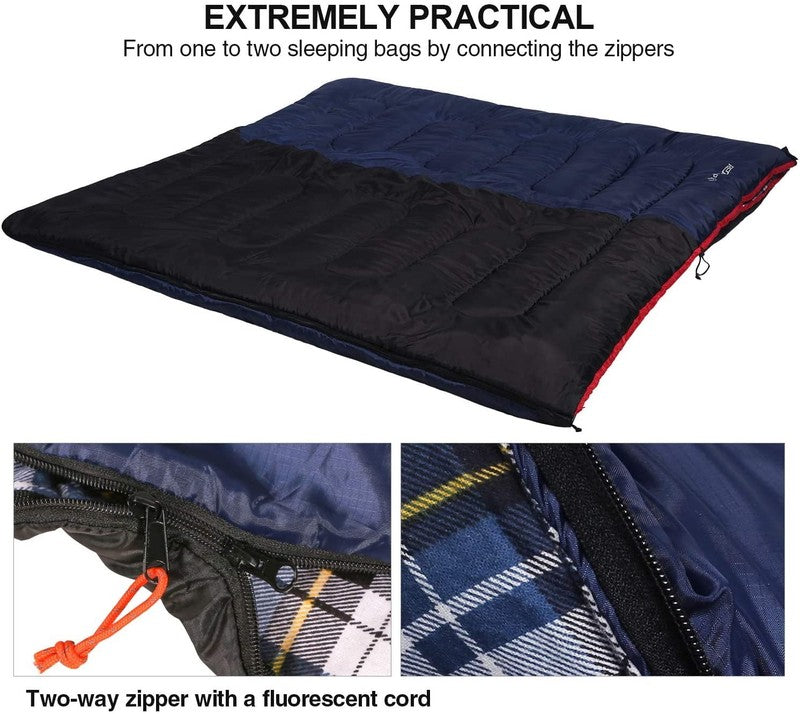 Cotton Flannel Sleeping Bag for Camping Backpacking,4 Season Adults Cold Weather1