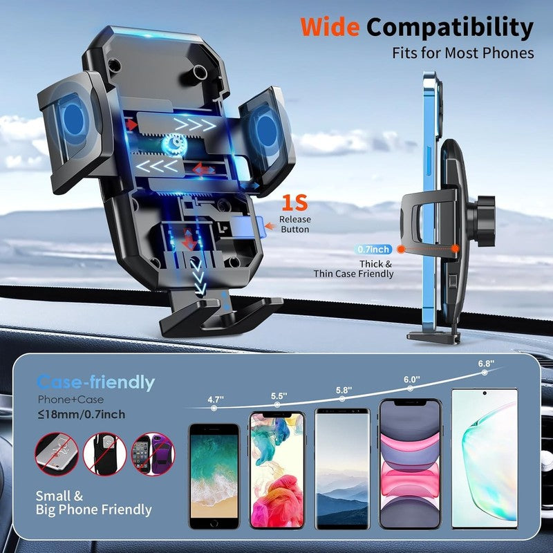 3 in 1 Car Phone Holder Mount, Strong Vent Windshield for Phone Samsung Android3