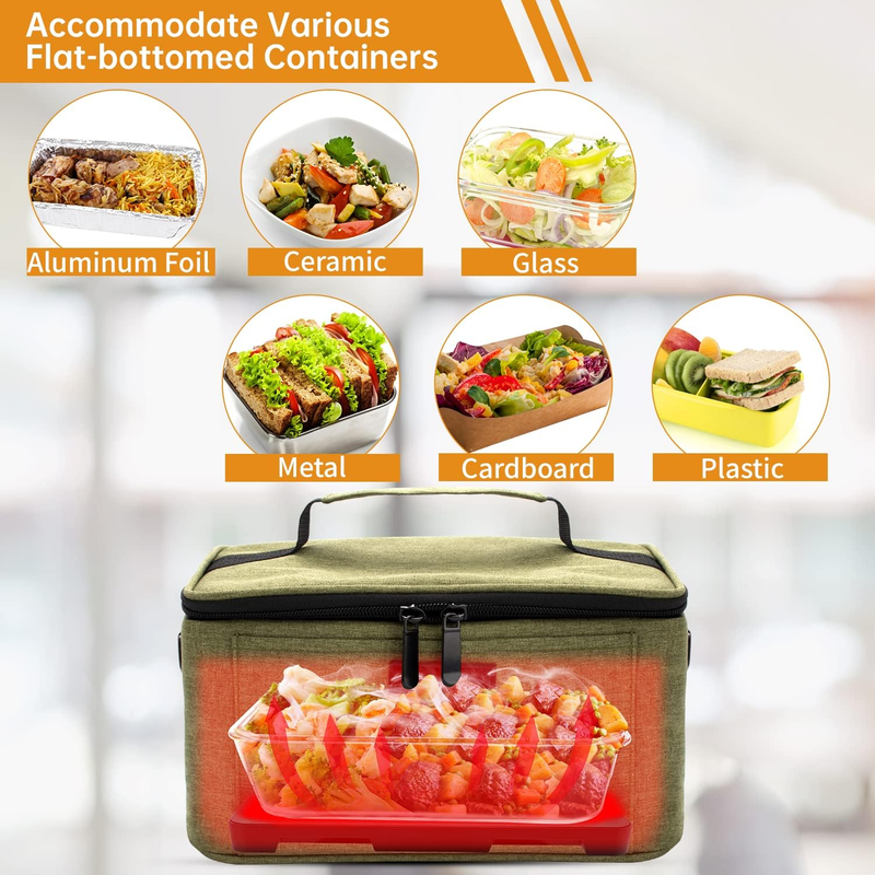 Portable Electric Lunch Box Food Warmer 12V/24V/110V Car Oven Green5