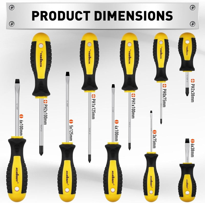 Magnetic 11 Piece Screwdriver Set with Case   Phillips & Flat Head Tips3