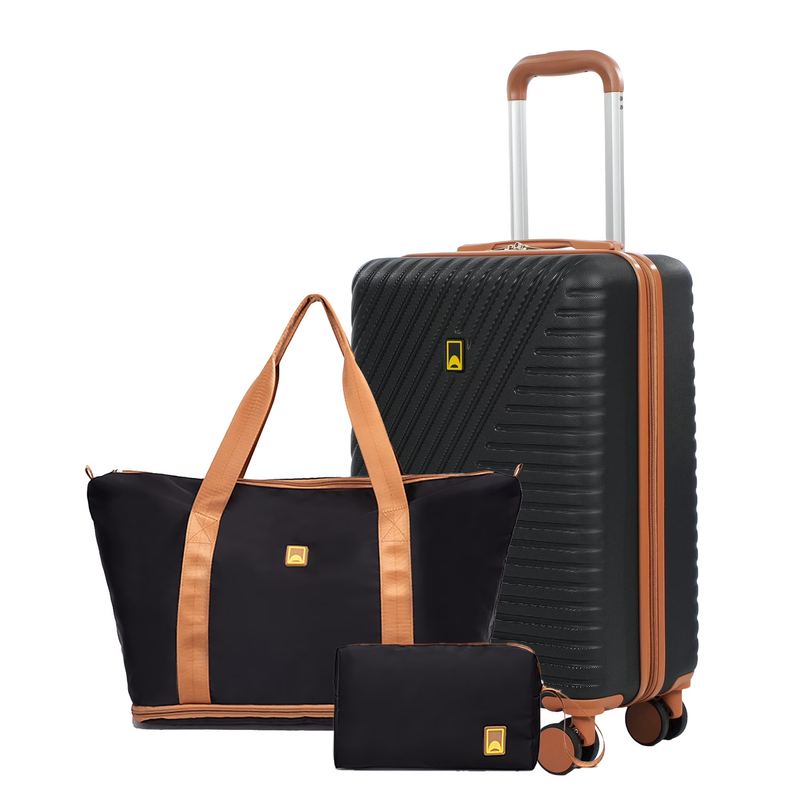 3 Piece Carry on Luggage Sets, Hardside Suitcase Set with Double Spinner Wheels,7