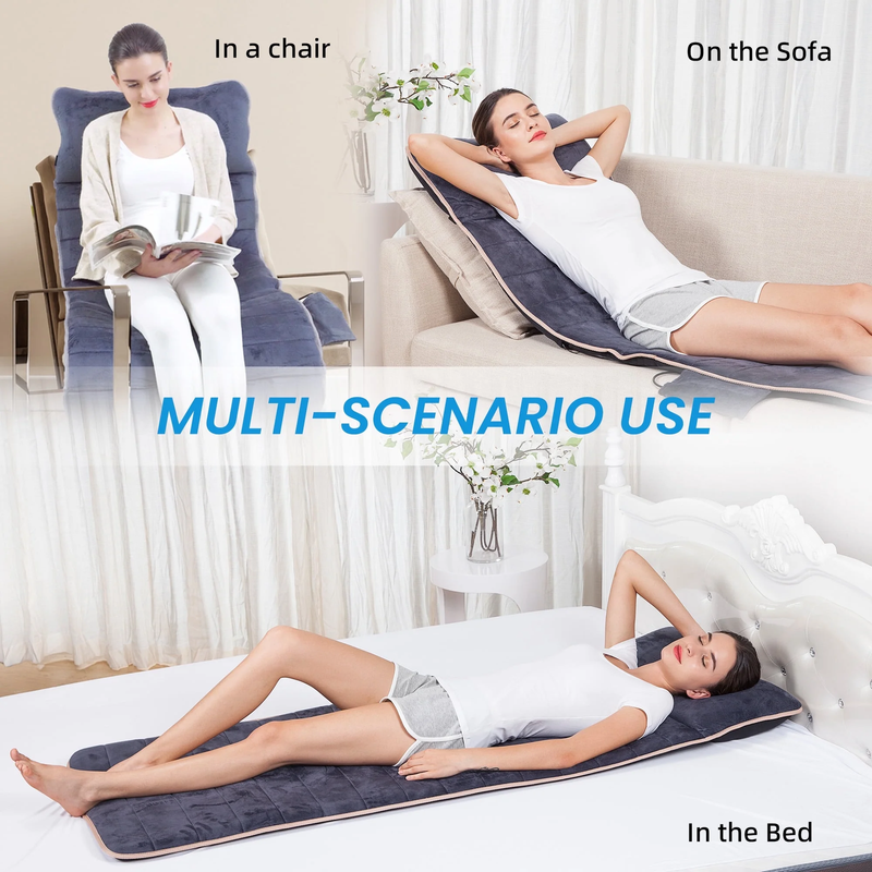 Massage Pad with Heat,Memory Foam Back Massager with Adjustable Intensity, Gift1