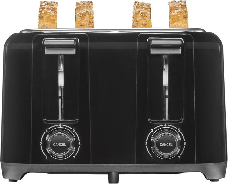 4 Slice Toaster Black - Extra Wide Slots, 7 Shades, Bagel, Auto Shut-Off9