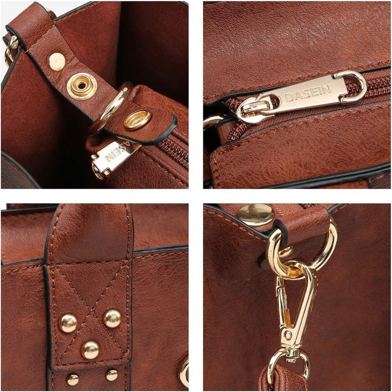 3Pc Women’s Handbag Set Tote Satchel Shoulder Top Handle Purse Wallet5