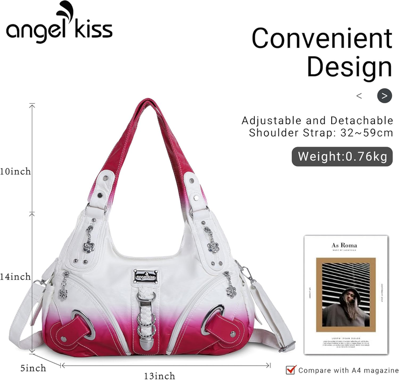 Angelkiss Women’s Large Hobo Satchel Shoulder Handbag Purse1