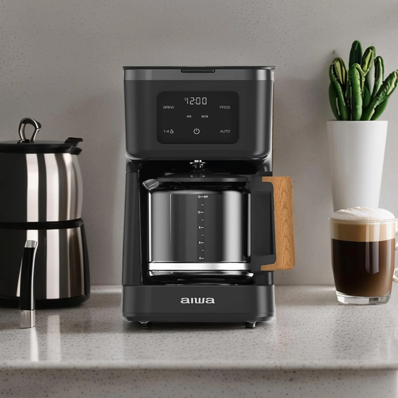 12-Cup Programmable Coffee Maker with Reusable Filter LED Indicator Black5