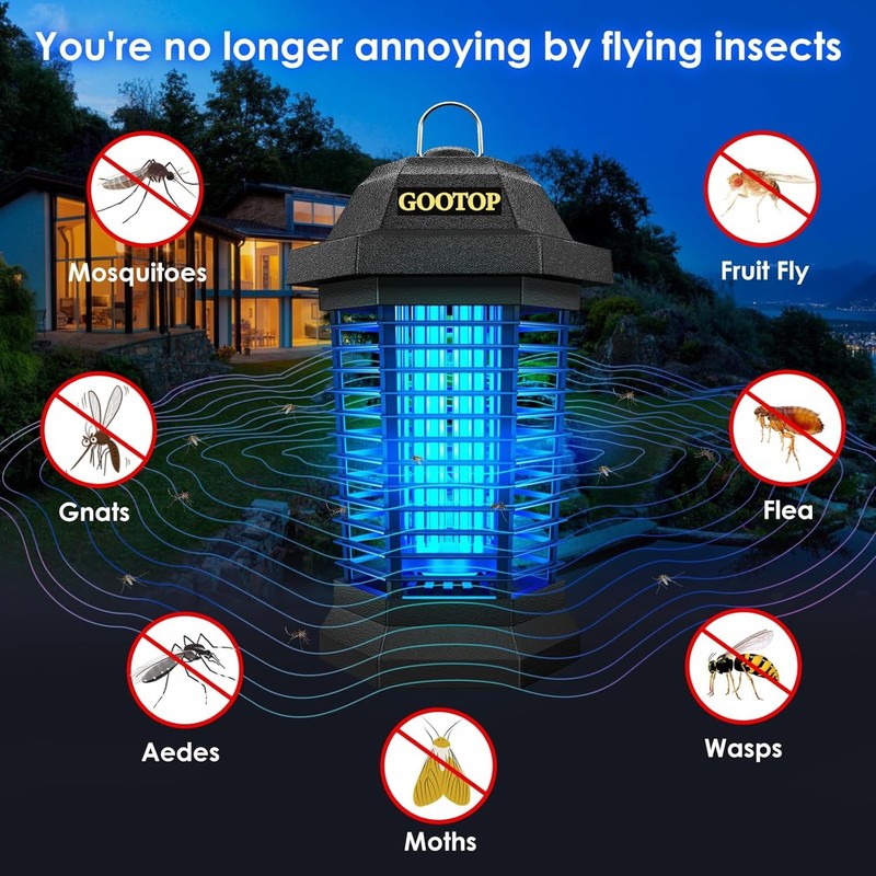 Outdoor Bug Zapper   Powerful Mosquito & Fly Killer, 4200V Electric Trap1