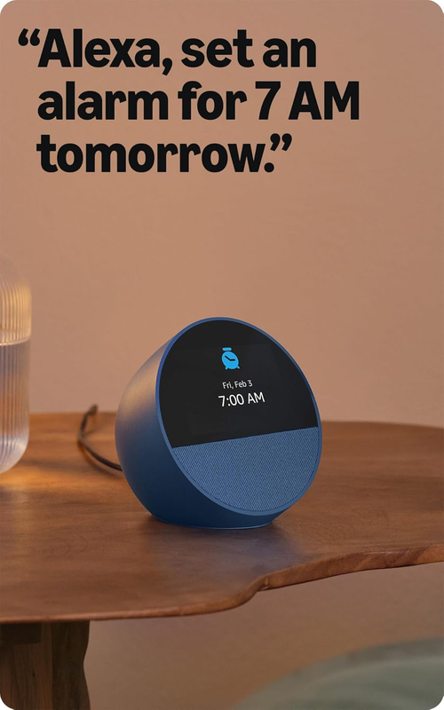 Amazon Echo Spot Smart Alarm Clock Alexa Built In Glacier White5