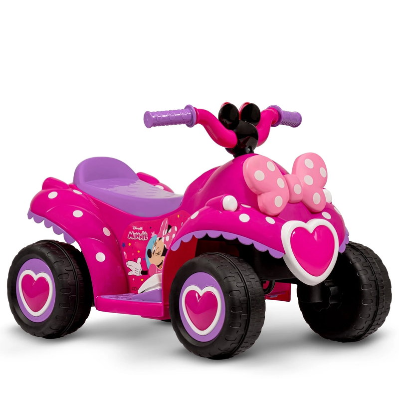 6V Disney Minnie Mouse Ride-On Quad for Toddlers Ages 1.5-3 Pink0