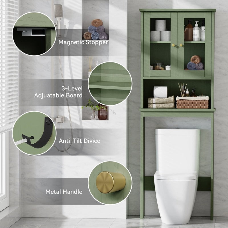 over the Toilet Storage Cabinet Bathroom Shelves Organizer Space Saver Freestand5