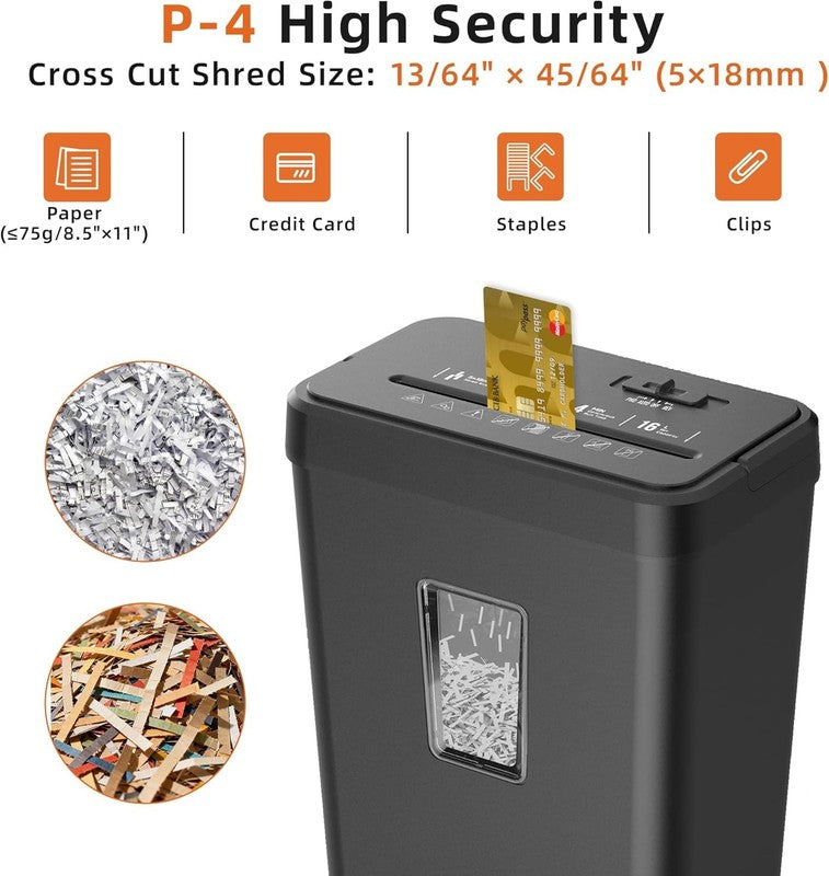 8 Sheet Cross Cut Paper Shredder P 4 4.2Gal Credit Card Home Office Portable2