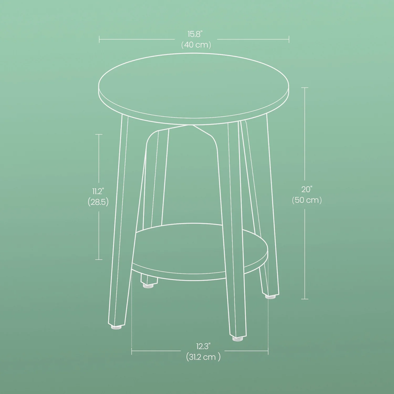 Round Modern 2 Tier End Table Side Table for Living Room Bedroom White4