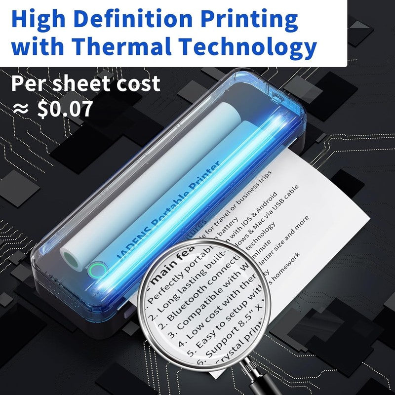 Portable Bluetooth Thermal Printer - Wireless Inkless Printing for Travel & Home3